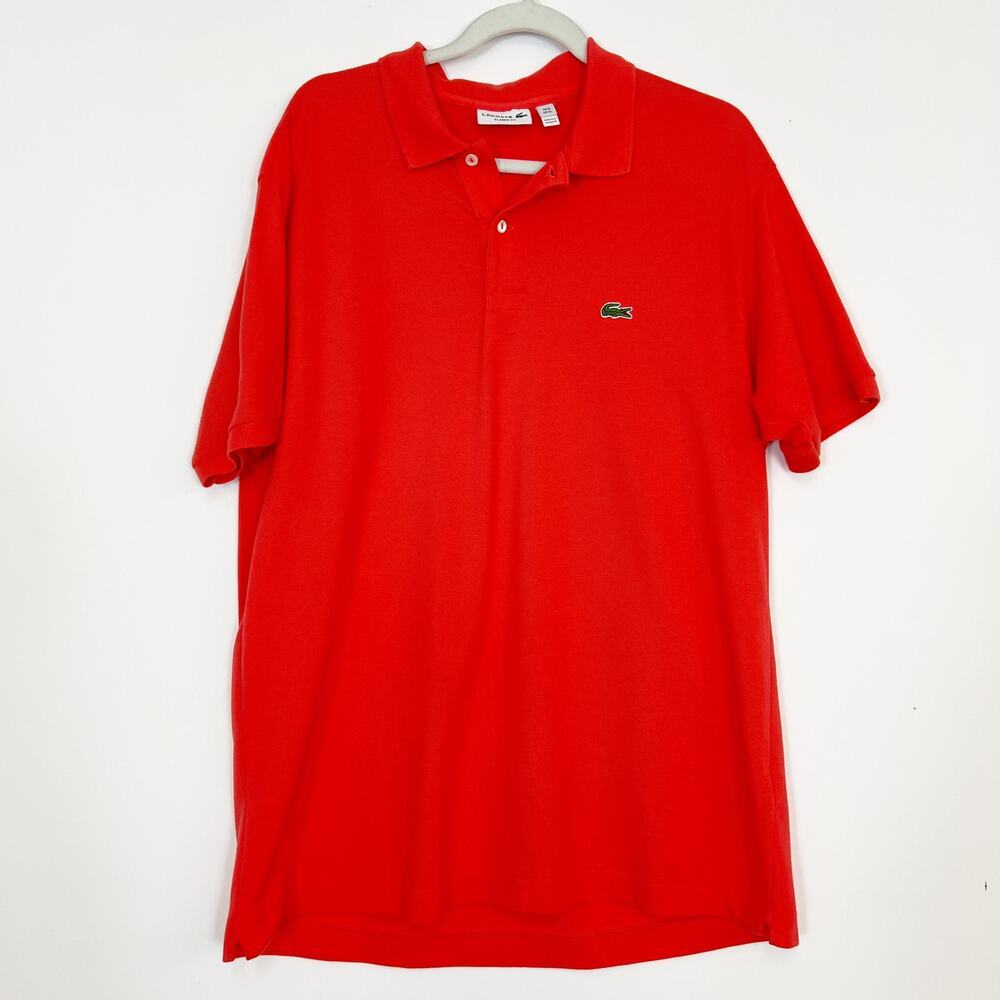 Lacoste Classic Fit Short Sleeve Polo Shirt Coral Men's US XL (FR 6)